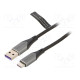 Cable USB 2.0 USB A plug,USB C plug nickel plated 0.25m