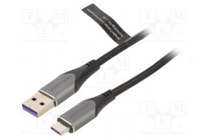 Kaapeli USB 2.0 USB A pistoke,USB C pistoke nikkelöity 0,5m
