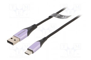 Kaapeli USB 2.0 USB A pistoke,USB C pistoke nikkelöity 1,5m