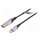 Kaapeli USB 2.0 USB A pistoke,USB C pistoke nikkelöity 1m