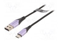 Kaapeli USB 2.0 USB A pistoke,USB C pistoke nikkelöity 1m