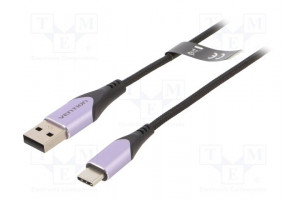 Kaapeli USB 2.0 USB A pistoke,USB C pistoke nikkelöity 1m