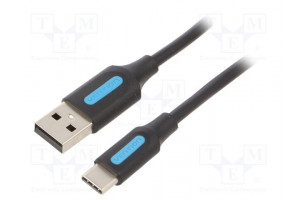 Kaapeli USB 2.0 USB A pistoke,USB C pistoke nikkelöity 2m