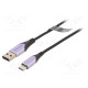 Cable USB 2.0 USB A plug,USB C plug nickel plated 2m black