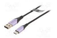 Kaapeli USB 2.0 USB A pistoke,USB C pistoke nikkelöity 2m