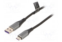 Kaapeli USB 2.0 USB A pistoke,USB C pistoke nikkelöity 2m