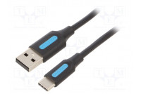 Kaapeli USB 2.0 USB A pistoke,USB C pistoke nikkelöity 3m