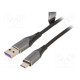 Cable USB 2.0 USB A plug,USB C plug nickel plated 3m black