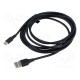 Cable USB 2.0 USB A plug,USB C plug nickel plated 3m black