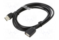 Cable USB 2.0 USB A socket,USB A plug nickel plated 1.5m