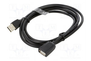 Cable USB 2.0 USB A socket,USB A plug nickel plated 1.5m