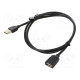 Cable USB 2.0 USB A socket,USB A plug nickel plated 1m black
