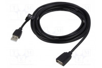 Cable USB 2.0 USB A socket,USB A plug nickel plated 3m black