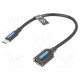 Cable USB 2.0 USB A socket,USB C plug nickel plated 0.15m