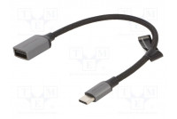 Kaapeli USB 2.0 USB A rasia,USB C pistoke nikkelöity 0,15m