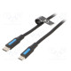 Kaapeli USB 2.0 USB B mikropistoke,USB C pistoke nikkelöity