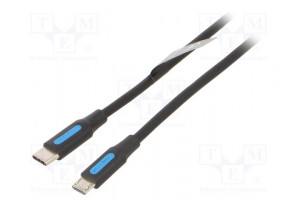Kaapeli USB 2.0 USB B mikropistoke,USB C pistoke nikkelöity