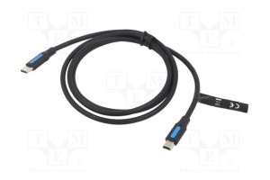 Kaapeli USB 2.0 USB B pienoispistoke,USB C pistoke 1m musta