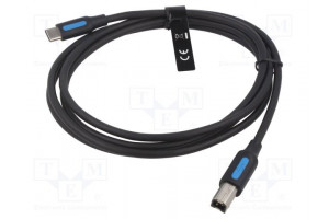 Cable USB 2.0 USB B plug,USB C plug nickel plated 1.5m black