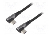 Cable USB 2.0 USB C angled plug,both sides 0.5m black 100W