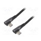 Cable USB 2.0 USB C angled plug,both sides 1m black 480Mbps