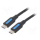 Kaapeli USB 2.0 USB C pistoke,molemmin puolin 0,5m musta