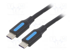 Kaapeli USB 2.0 USB C pistoke,molemmin puolin 0,5m musta
