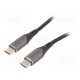 Cable USB 2.0 USB C plug,both sides 1m black Core: Cu,tinned