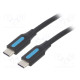 Kaapeli USB 2.0 USB C pistoke,molemmin puolin 2m musta 100W