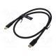 Cable USB 2.0 USB C plug,both sides nickel plated 0.5m black