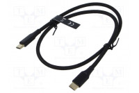 Cable USB 2.0 USB C plug,both sides nickel plated 0.5m black
