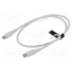 Cable USB 2.0 USB C plug,both sides nickel plated 0.5m white