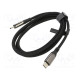 Cable USB 2.0 USB C plug,both sides nickel plated 1.2m black