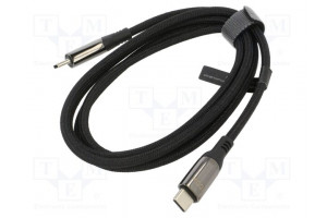 Cable USB 2.0 USB C plug,both sides nickel plated 1.2m black