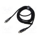 Cable USB 2.0 USB C plug,both sides nickel plated 1.2m black