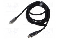 Cable USB 2.0 USB C plug,both sides nickel plated 1.2m black