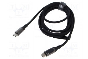 Cable USB 2.0 USB C plug,both sides nickel plated 1.2m black