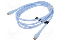 Cable USB 2.0 USB C plug,both sides nickel plated 1.5m 100W