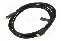 Cable USB 2.0 USB C plug,both sides nickel plated 1.5m black