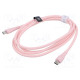 Cable USB 2.0 USB C plug,both sides nickel plated 1.5m pink