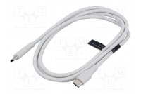 Cable USB 2.0 USB C plug,both sides nickel plated 1.5m white