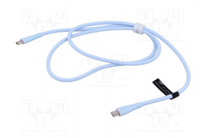 Cable USB 2.0 USB C plug,both sides nickel plated 1m 100W