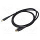 Cable USB 2.0 USB C plug,both sides nickel plated 1m black