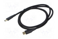 Cable USB 2.0 USB C plug,both sides nickel plated 1m black