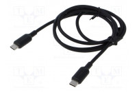 Cable USB 2.0 USB C plug,both sides nickel plated 1m black