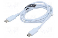 Cable USB 2.0 USB C plug,both sides nickel plated 1m blue
