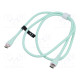 Cable USB 2.0 USB C plug,both sides nickel plated 1m green
