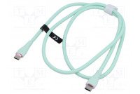 Cable USB 2.0 USB C plug,both sides nickel plated 1m green
