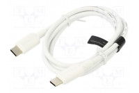 Cable USB 2.0 USB C plug,both sides nickel plated 1m white