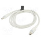 Cable USB 2.0 USB C plug,both sides nickel plated 1m white